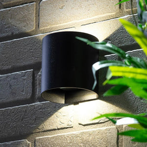 MAUI | Outdoor Curved Cylinder Up Down Wall Light Fitting | 8W LED | 4000K Neutral White | IP54 | Black