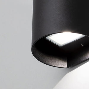 MAUI | Outdoor Curved Cylinder Up Down Wall Light Fitting | 8W LED | 4000K Neutral White | IP54 | Black