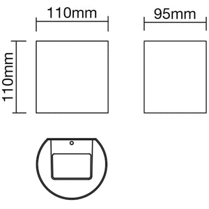 MAUI | Outdoor Curved Cylinder Up Down Wall Light Fitting | 8W LED | 4000K Neutral White | IP54 | Black