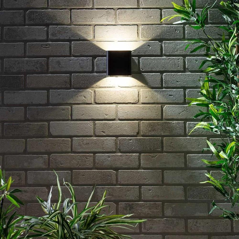 HANA Outdoor Square Wall Up Down Light 8W LED IP54 Black | In Stock ...