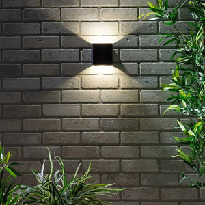 HANA | Outdoor Square Wall Up Down Light Fitting | 8W LED | 4000K Neutral White | IP54 | Black