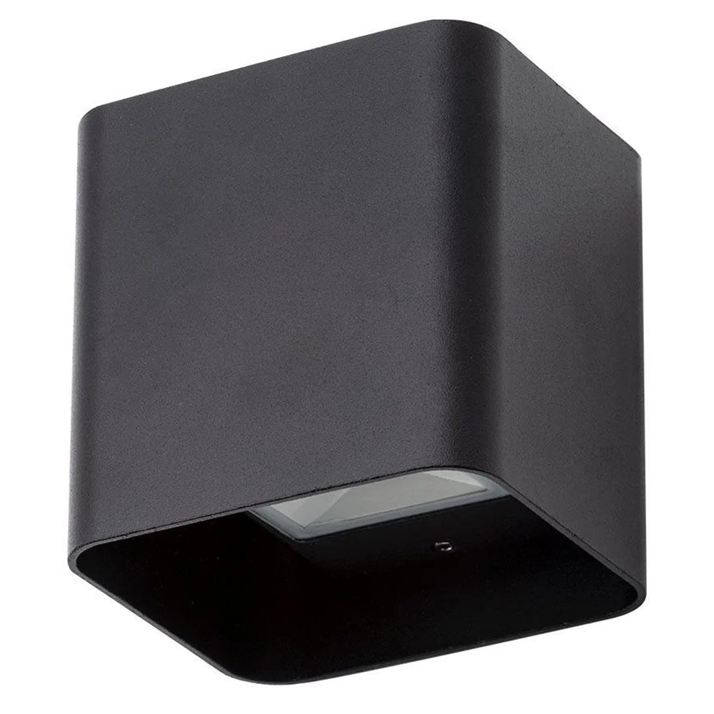 HANA | Outdoor Square Wall Up Down Light Fitting | 8W LED | 4000K Neutral White | IP54 | Black