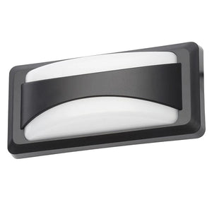 POOLE | Outdoor Curved Up Down Wall Light Fitting | 12.5W LED | 4000K Neutral White | IP65 | Black