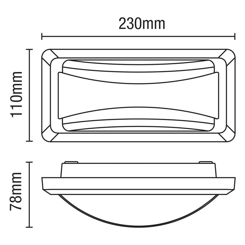 POOLE | Outdoor Curved Up Down Wall Light Fitting | 12.5W LED | 4000K Neutral White | IP65 | Black