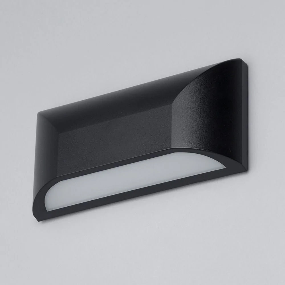 POOLE | Outdoor Curved Down Wall Light Fitting | 5W LED | 4000K Neutral White | IP55 | Black