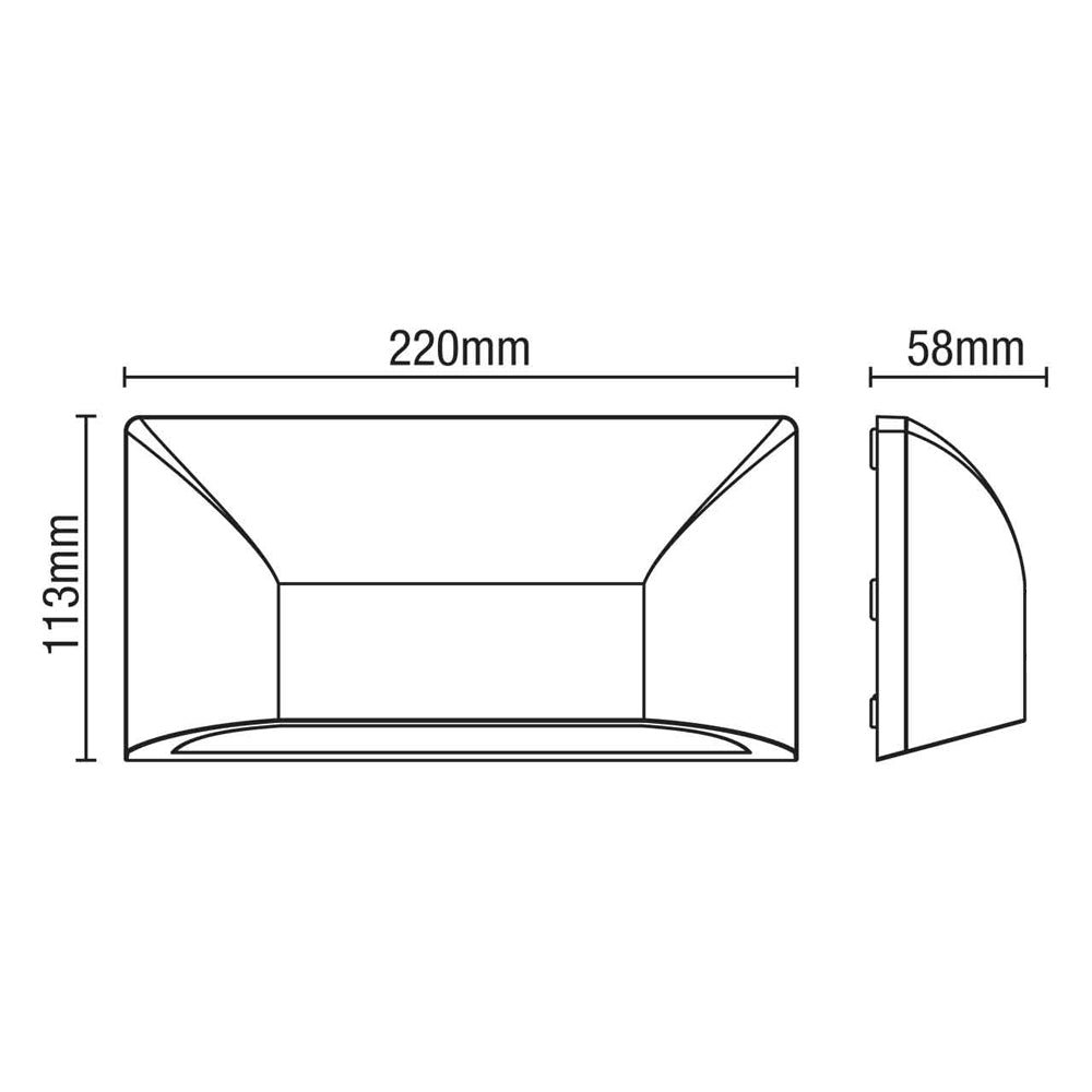 POOLE | Outdoor Curved Down Wall Light Fitting | 5W LED | 4000K Neutral White | IP55 | Black