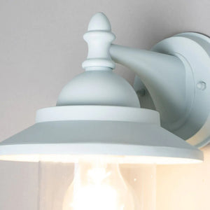 Outdoor Fisherman Vintage Nautical Industrial Lantern Wall Porch Light | E27 | IP44 | Pale Blue