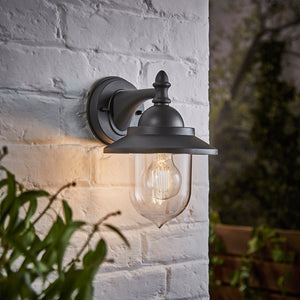 Outdoor Fisherman Vintage Nautical Industrial Lantern Wall Porch Light | E27 | IP44 | Anthracite