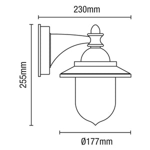 Outdoor Fisherman Vintage Nautical Industrial Lantern Wall Porch Light | E27 | IP44 | Anthracite