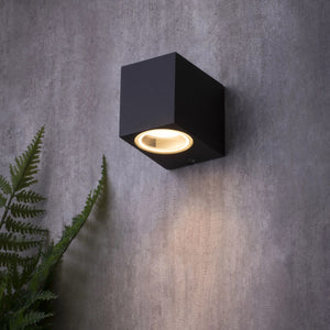 FLEET 1 | Outdoor Square Down Wall Lantern Spotlight  | GU10 | IP44 | Anthracite