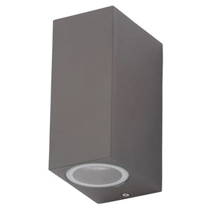 FLEET | Outdoor Rectangle Up Down Wall Lantern Spotlight  | 2 x GU10 | IP44 | Anthracite