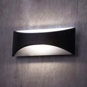 STROUD | Outdoor Curved Up Down Wall Light Fitting | 6W LED | 4000K Neutral White | IP44 | Black