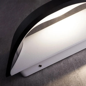 STROUD | Outdoor Curved Up Down Wall Light Fitting | 6W LED | 4000K Neutral White | IP44 | Black