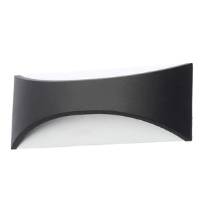 STROUD | Outdoor Curved Up Down Wall Light Fitting | 6W LED | 4000K Neutral White | IP44 | Black