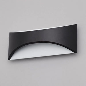 STROUD | Outdoor Curved Up Down Wall Light Fitting | 6W LED | 4000K Neutral White | IP44 | Black