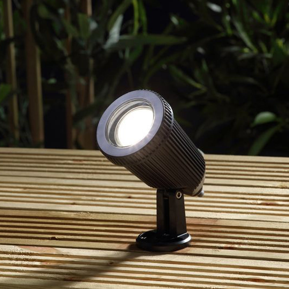 Adjustable Outdoor Garden Wall or Spike Ground Spot Light | GU10 | IP65 | Black