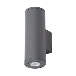 MIZAR | Outdoor Cylinder Up Down Wall Light Fitting | 20W LED | 4000K Neutral White | IP54 | Anthracite