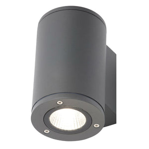 MIZAR | Outdoor Cylinder Up or Down Wall Light Fitting | 10W LED | 4000K Neutral White | IP54 | Anthracite