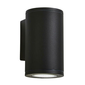 MIZAR | Outdoor Cylinder Up or Down Wall Light Fitting | 10W LED | 4000K Neutral White | IP54 | Black