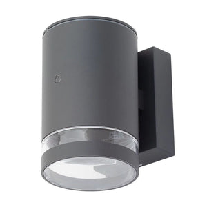 LENS | Outdoor Cylinder Down Wall Light Fitting | GU10 | IP44 | Anthracite | Photocell Dusk to Dawn