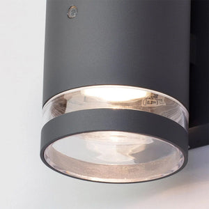 LENS | Outdoor Cylinder Down Wall Light Fitting | GU10 | IP44 | Anthracite | Photocell Dusk to Dawn