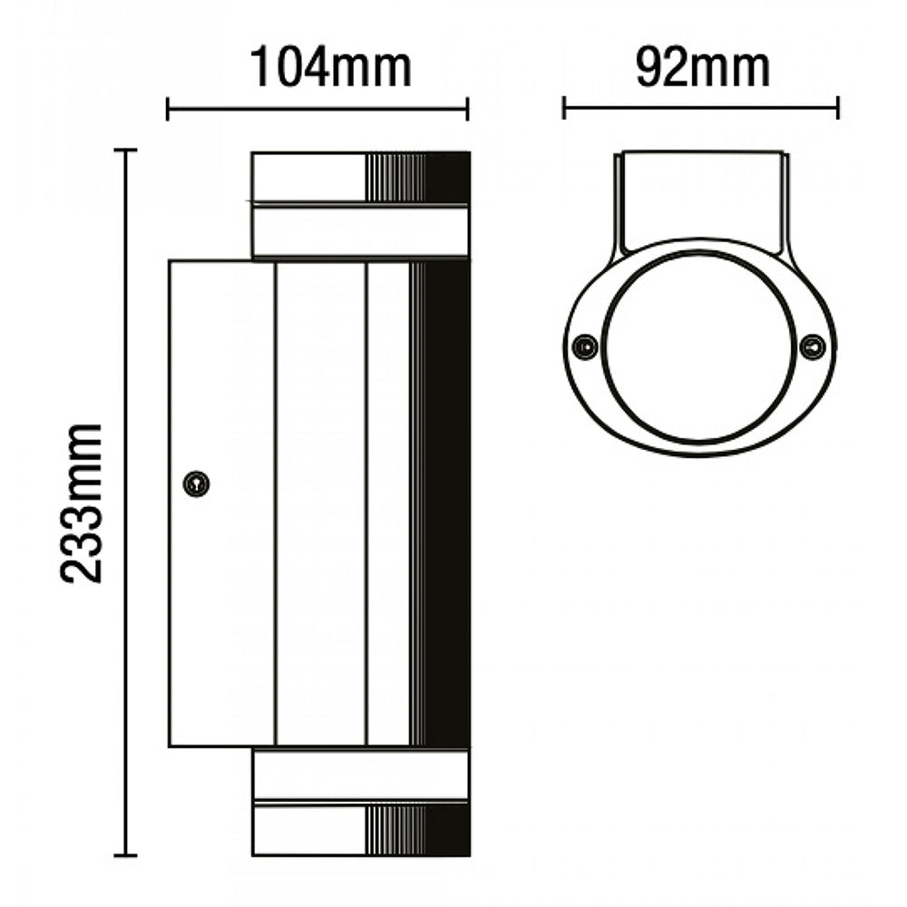 HELIX | Outdoor Porch Up Down Wall Lantern Spot Light | GU10 | IP44 | Black