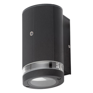 Helix 1 | Outdoor Porch Down Wall Lantern Spot Light | GU10 | IP44 | Black | Dusk to Dawn Sensor