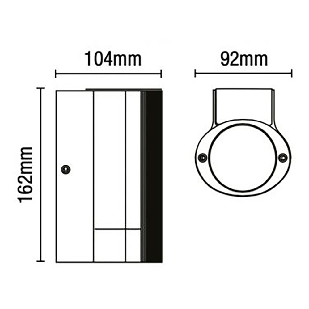 Helix 1 | Outdoor Porch Down Wall Lantern Spot Light | GU10 | IP44 | Black | Dusk to Dawn Sensor