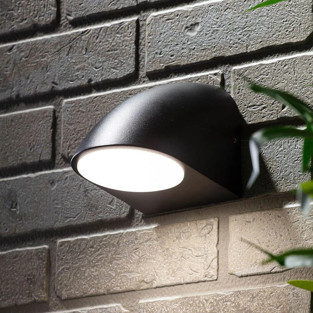 NEVIS | Outdoor Scoop Wall Down Light Fitting | GU10 | IP44 | Black