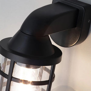 JURA | Outdoor Cage Down Wall Porch Nautical Industrial Lantern Light | E27 | IP44 | Black