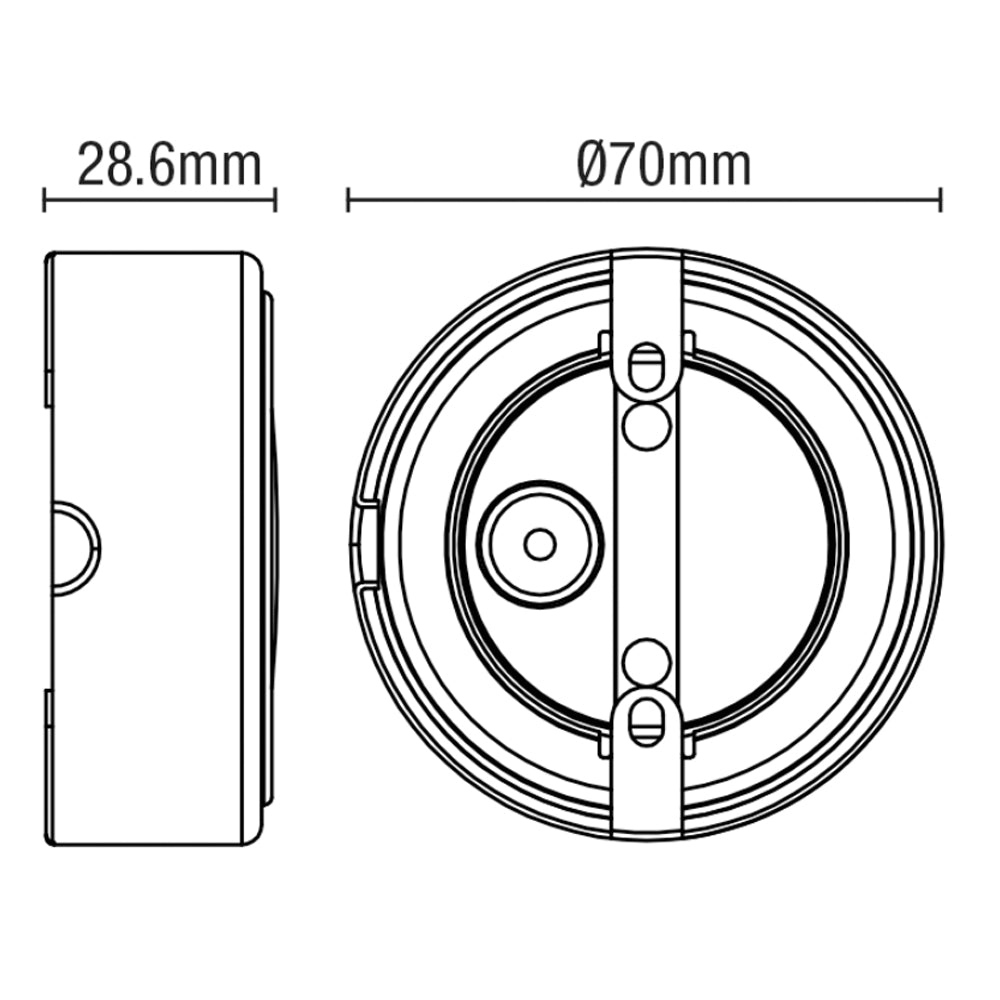 Surface / Recessed Round Under Cabinet Plinth Light | LED 1.5W | IP44 | CCT Tri-Colour | Satin Nickel