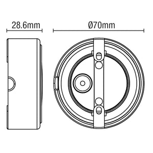 Surface / Recessed Round Under Cabinet Plinth Light | LED 1.5W | IP44 | CCT Tri-Colour | Satin Nickel