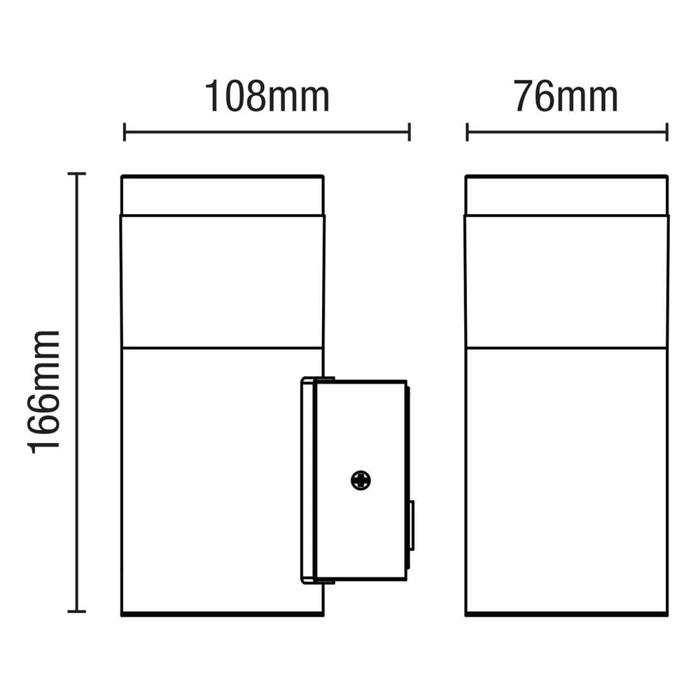 POLLUX | Outdoor Up Wall Lantern Spot Light | LED 4W | IP44 | Black