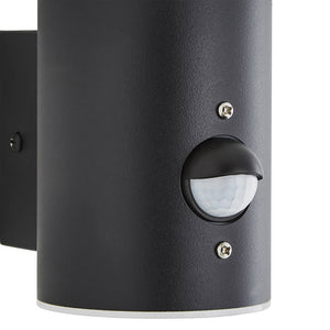 POLLUX | Outdoor Up Wall Porch Lantern Spot Light | LED 4W | IP44 | Black | PIR Motion Sensor