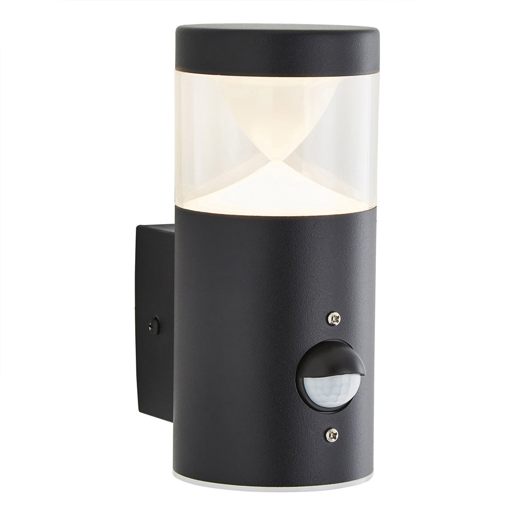 POLLUX | Outdoor Up Wall Porch Lantern Spot Light | LED 4W | IP44 | Black | PIR Motion Sensor