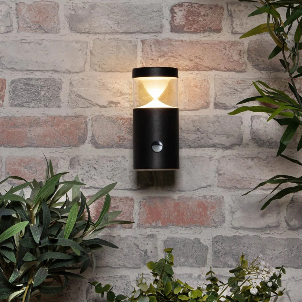 POLLUX | Outdoor Up Wall Porch Lantern Spot Light | LED 4W | IP44 | Black | PIR Motion Sensor