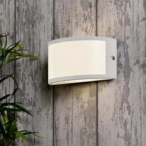 PAU | Outdoor Curved Bulkhead Wall Light Fitting | 10W LED | 4000K Neutral White | IP54 | White