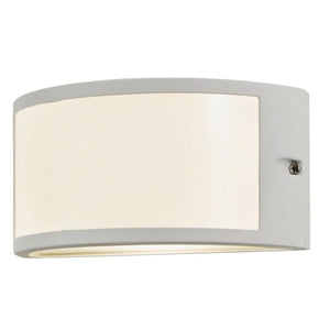 PAU | Outdoor Curved Bulkhead Wall Light Fitting | 10W LED | 4000K Neutral White | IP54 | White