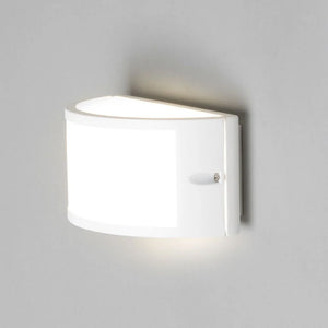 PAU | Outdoor Curved Bulkhead Wall Light Fitting | 10W LED | 4000K Neutral White | IP54 | White