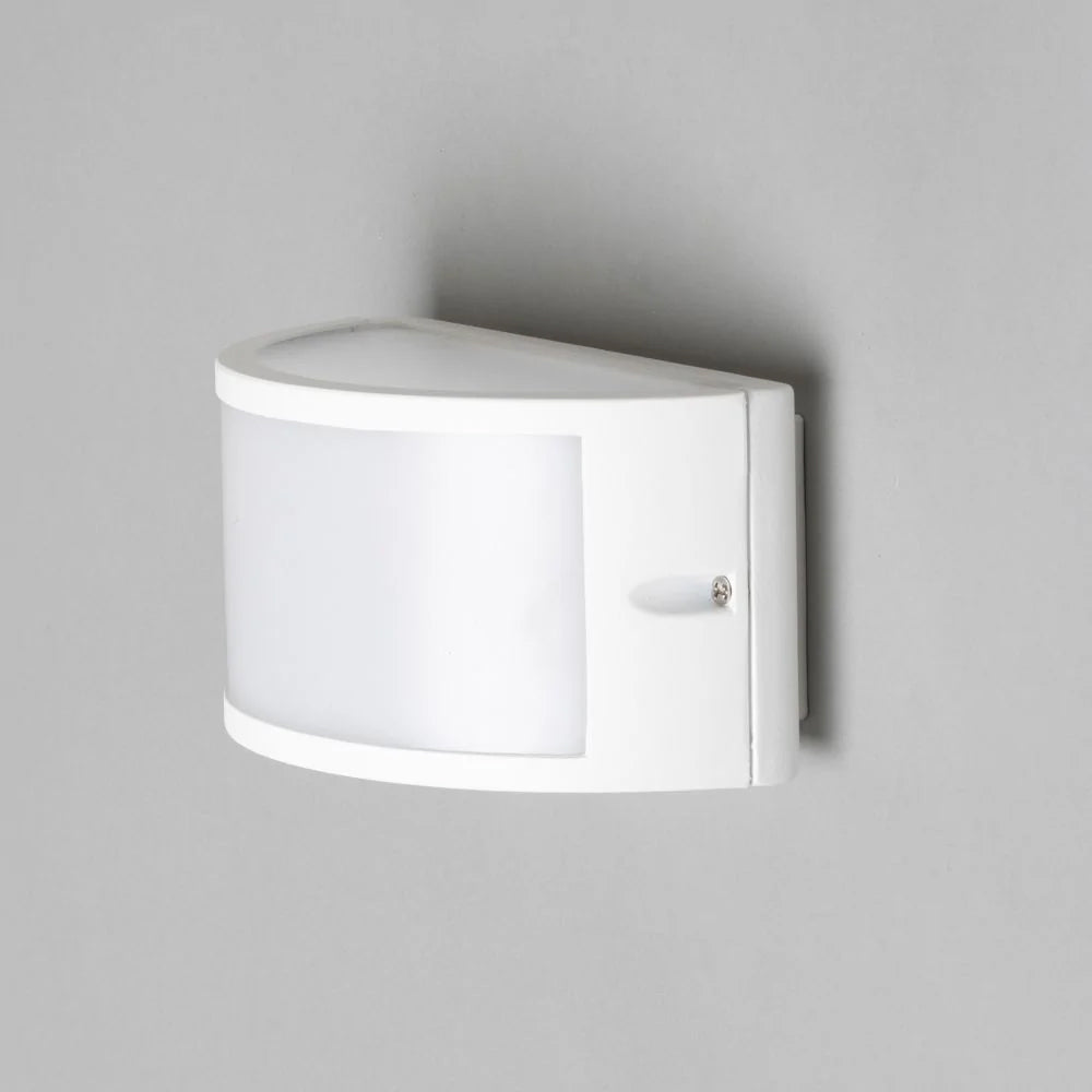 PAU | Outdoor Curved Bulkhead Wall Light Fitting | 10W LED | 4000K Neutral White | IP54 | White