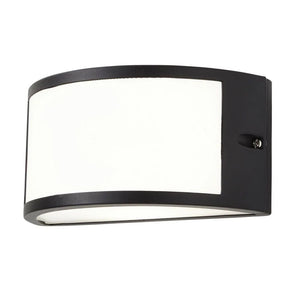 PAU | Outdoor Curved Bulkhead Wall Light Fitting | 10W LED | 4000K Neutral White | IP54 | Black