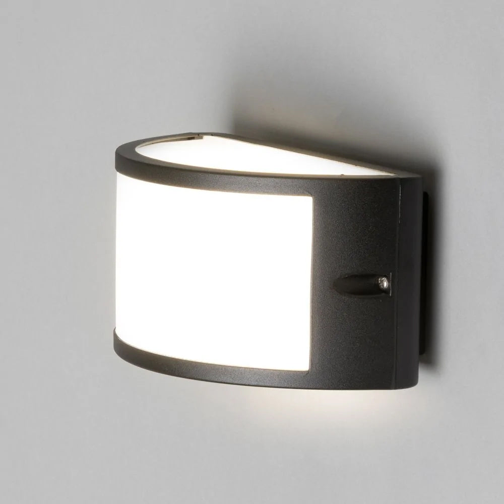 PAU | Outdoor Curved Bulkhead Wall Light Fitting | 10W LED | 4000K Neutral White | IP54 | Black