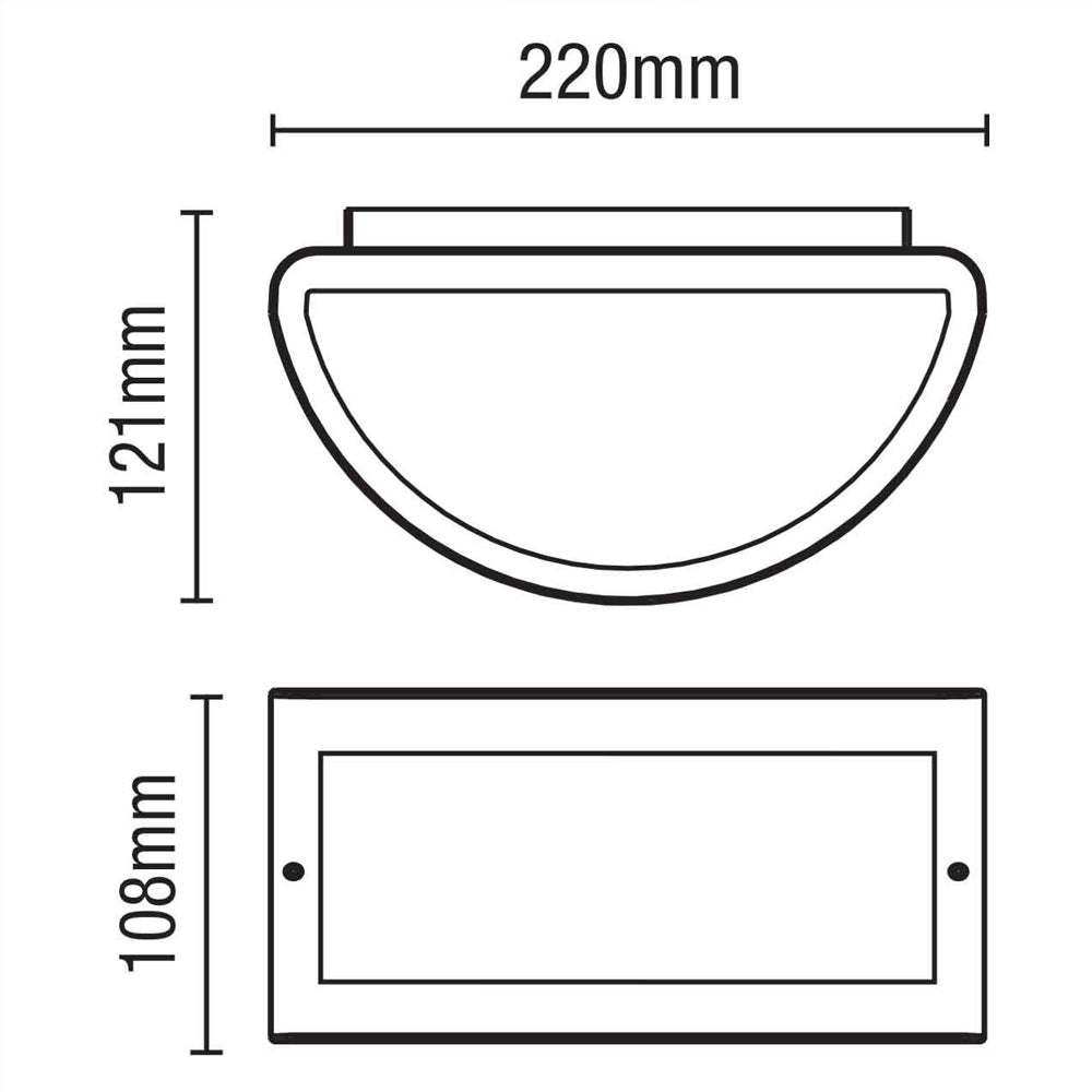 PAU | Outdoor Curved Bulkhead Wall Light Fitting | 10W LED | 4000K Neutral White | IP54 | White