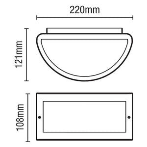 PAU | Outdoor Curved Bulkhead Wall Light Fitting | 10W LED | 4000K Neutral White | IP54 | White