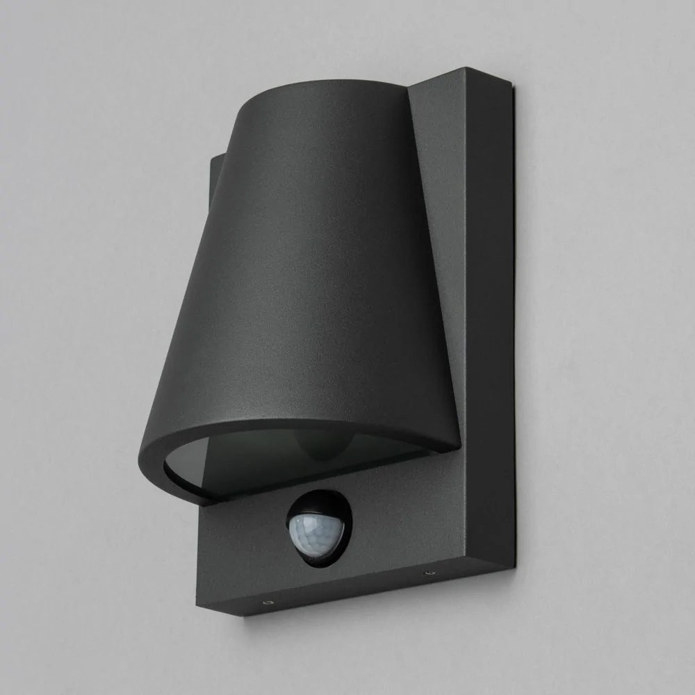 VESOUL | Outdoor Down Wall Porch Lantern Spot Light | GU10 | IP43 | Black | PIR Motion Sensor