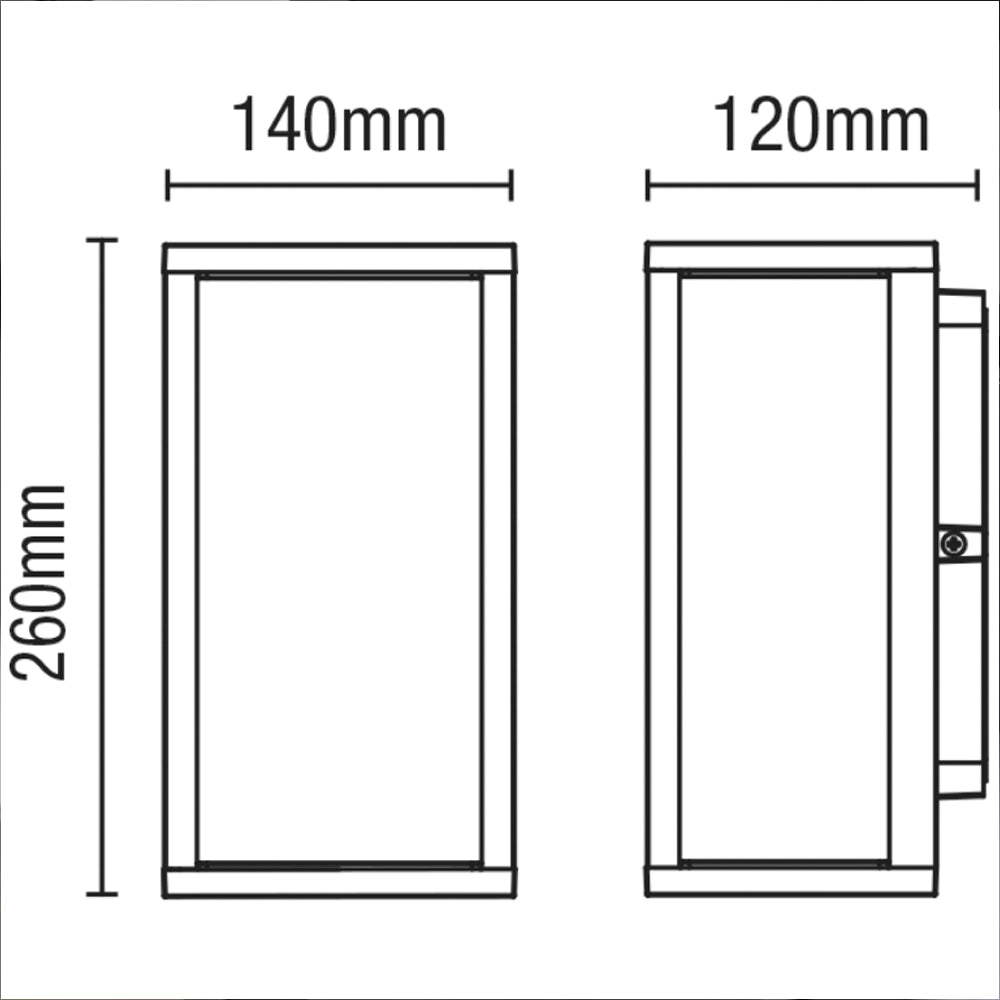 CHINON | Outdoor Box Glass Wall Porch Lantern Light | E27 | IP44 | Black