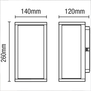 CHINON | Outdoor Box Glass Wall Porch Lantern Light | E27 | IP44 | Black