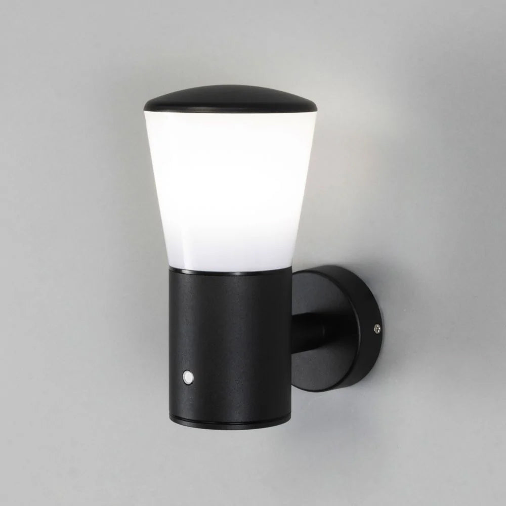 GAMMA | Outdoor Up Porch Lantern Wall Light | E27 | IP44 | Black | Photocell Dusk to Dawn Sensor