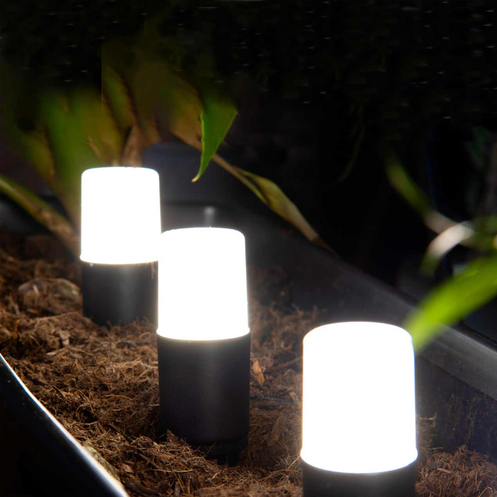 LAPIN | 2 x Outdoor Pathway Garden Spike Ground Spot Light EXTENSION KIT | 3W LED | IP65 | Black | 4000K Neutral White