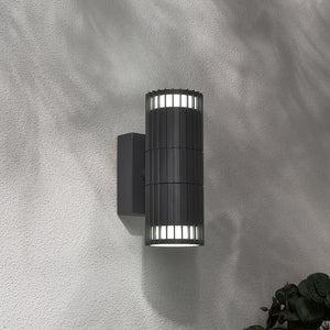 MUTO | Outdoor Up Down Wall Lantern Porch Ribbed Spot Light | GU10 | IP65 | Anthracite